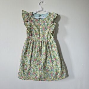 GAP Floral Kids Dress with Ruffle Sleeves